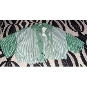 button down crop top